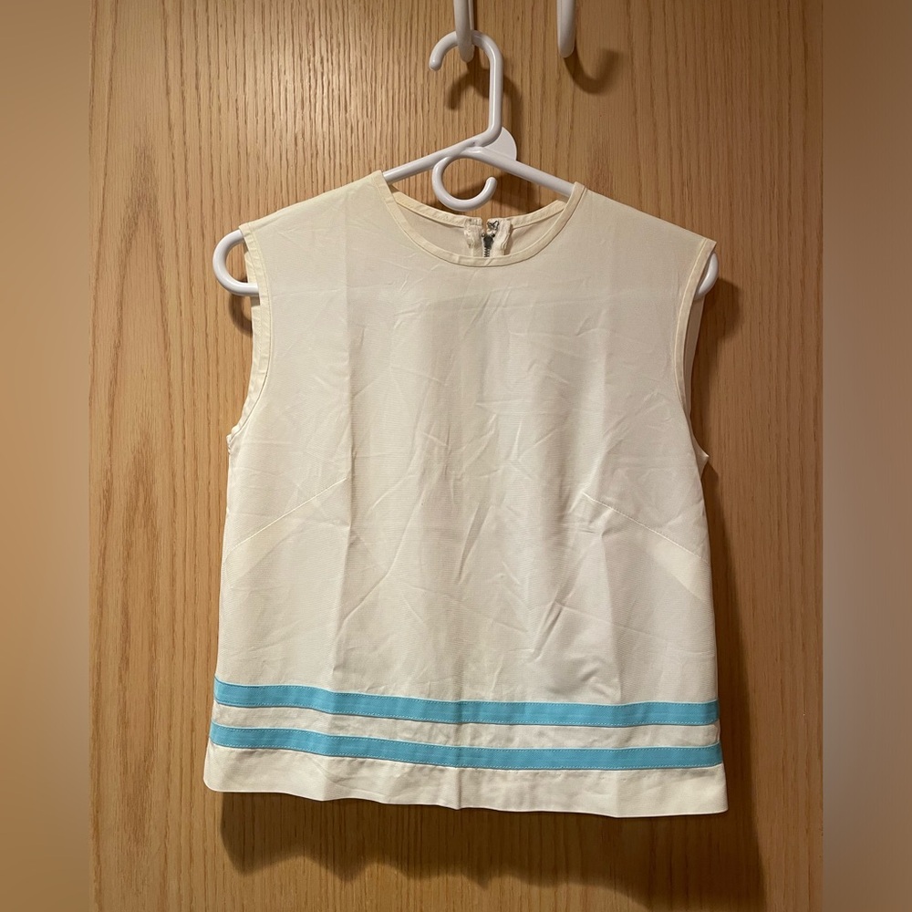 Women’s genuine 1950s vintage white and blue striped tank top